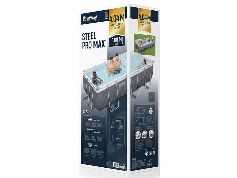 Bestway Steel Pro Max 56721 - 404 x 201 x 100 cm - Piscine hors-sol pour 5-6 personnes