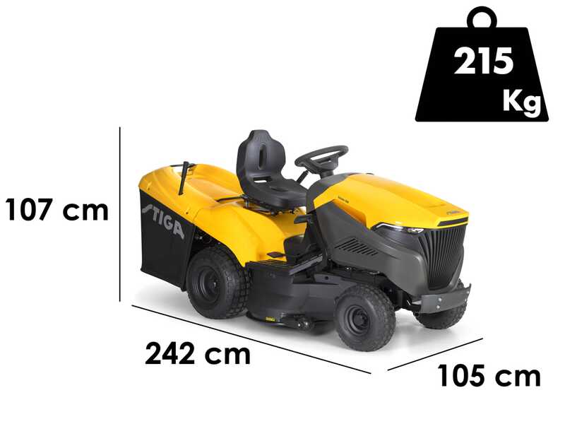 Stiga Estate 798 - Tracteur Tondeuse - Transmission hydrostatique - Bac de ramassage - Mulching