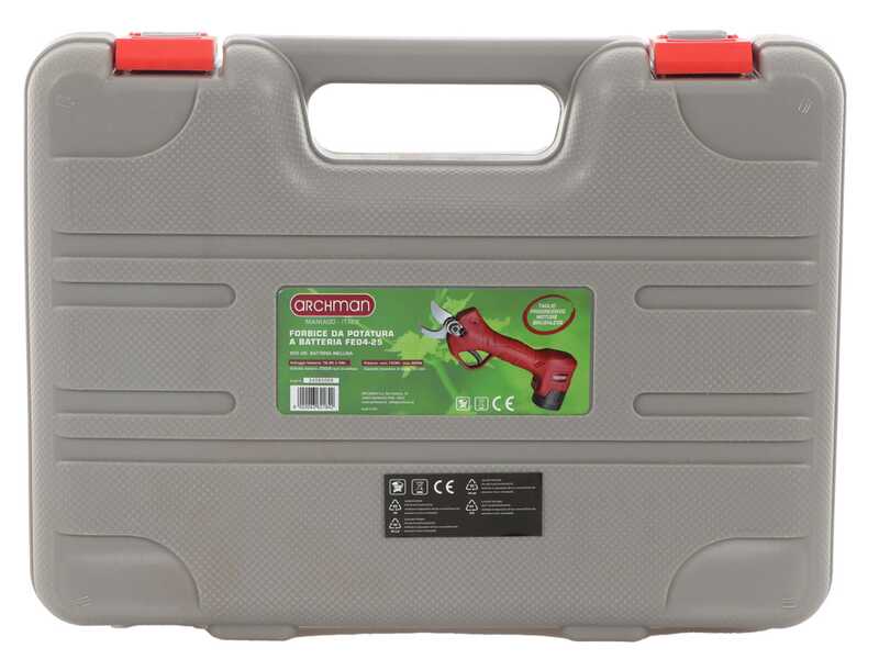 Archman FE04-25 - S&eacute;cateur de taille &agrave; batterie - 2x 16.8V 2Ah - Diam&egrave;tre de coupe 25 mm