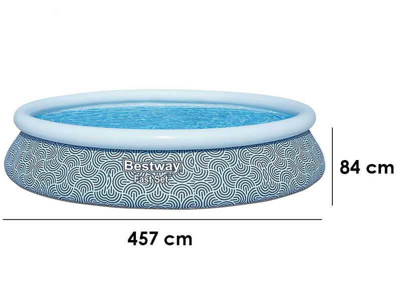 Bestway FAST Set 57313 - &Oslash;457x84 cm - Piscine gonflable + Pompe de filtration 29 W
