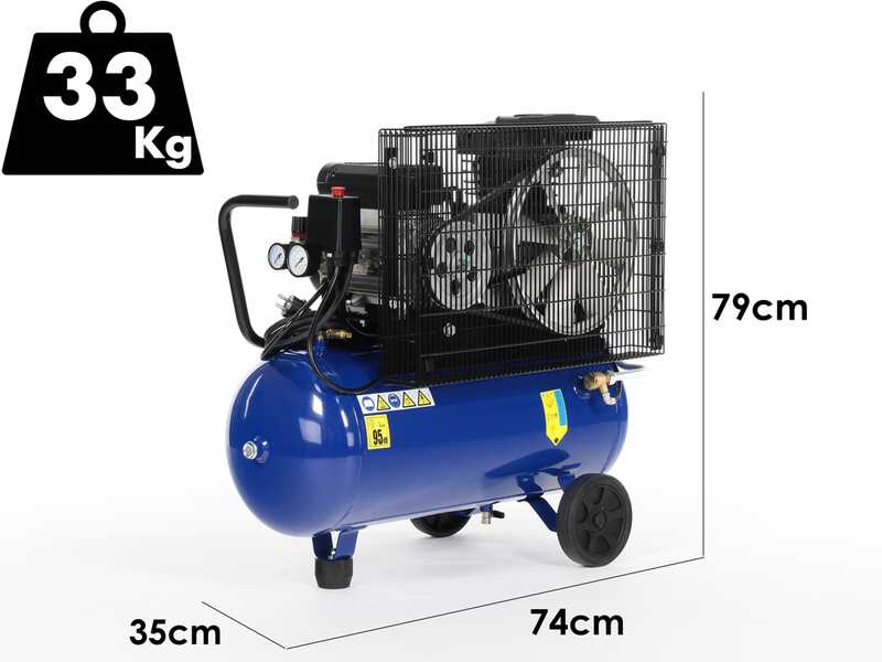 Michelin MB 50/268 MC - Compresseur d'air &eacute;lectrique par courroie - Moteur 2 CV - 50 l