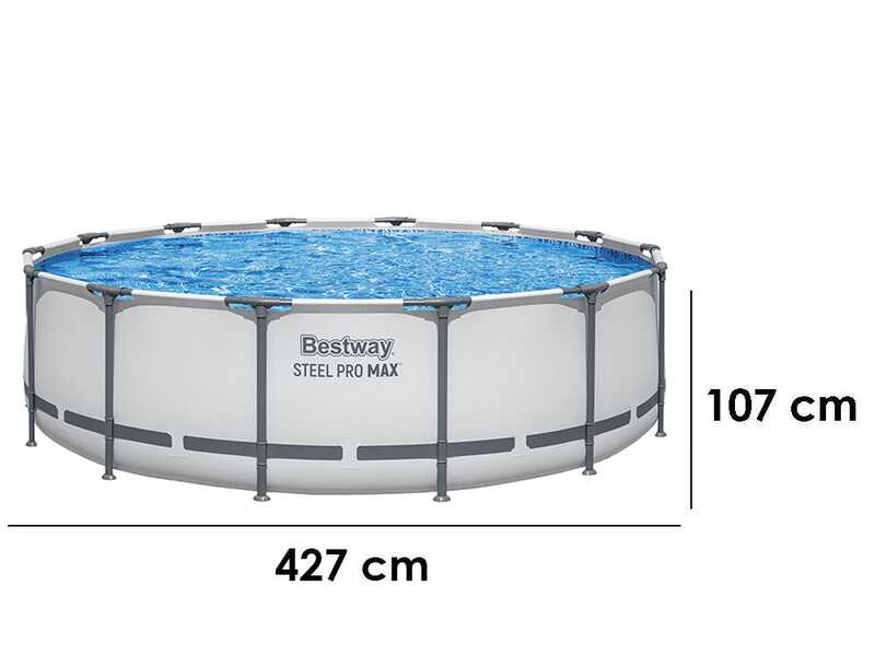 Bestway Steel Pro max 56950 - &Oslash;427x107 cm - Piscine ronde pour 7-8 personnes