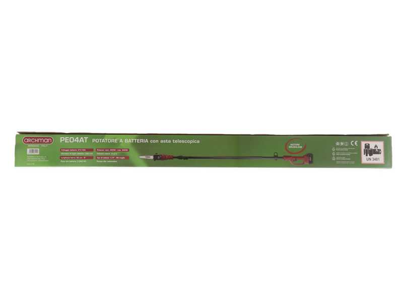 ARCHMAN PE04AT - &Eacute;lagueuse &agrave; batterie sur perche t&eacute;lescopique - 180-270 cm - 2x 21V 4Ah