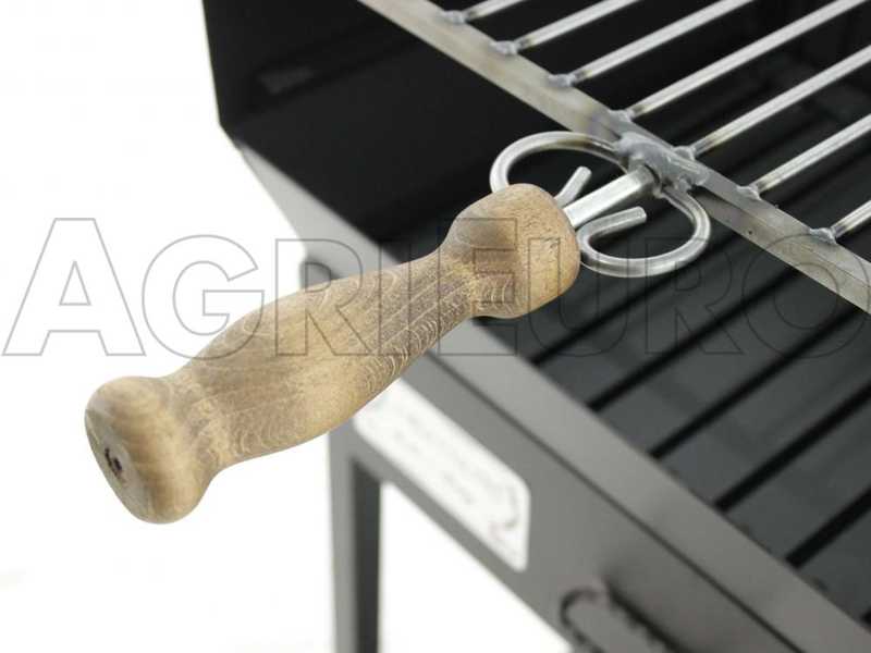 Barbecue &agrave; charbon et &agrave; bois en t&ocirc;les r&eacute;sistantes Cruccolini Livorno 50x38
