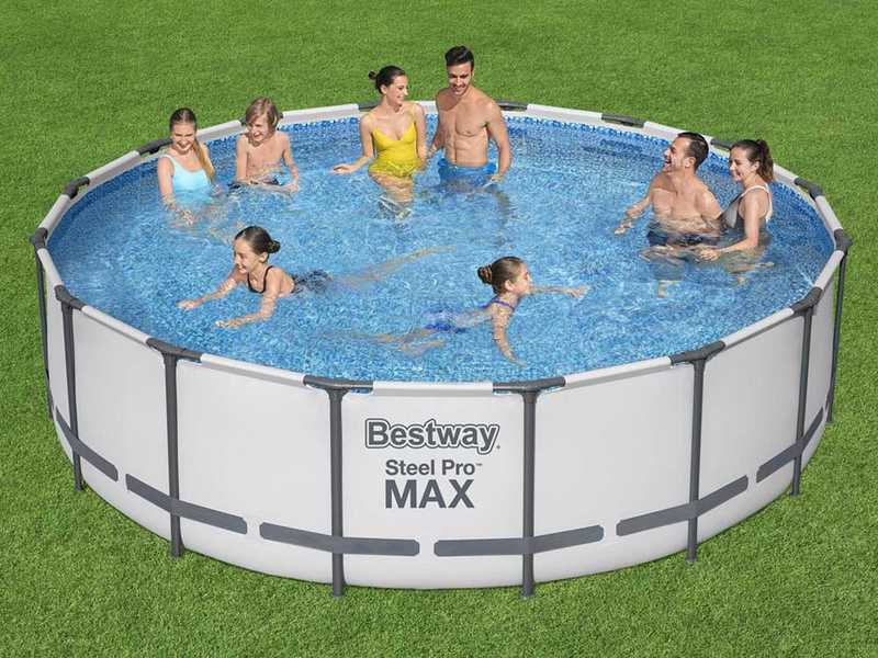 Bestway Steel Pro max 5612Z - &Oslash;488x122 cm - Piscine ronde pour 9-10 personnes