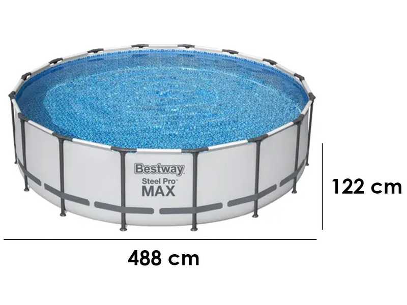Bestway Steel Pro max 5612Z - &Oslash;488x122 cm - Piscine ronde pour 9-10 personnes