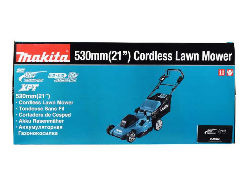 Makita DLM539PT2 - Tondeuse &agrave; batterie - 36V - Coupe 53 cm - 2x 18V 5Ah