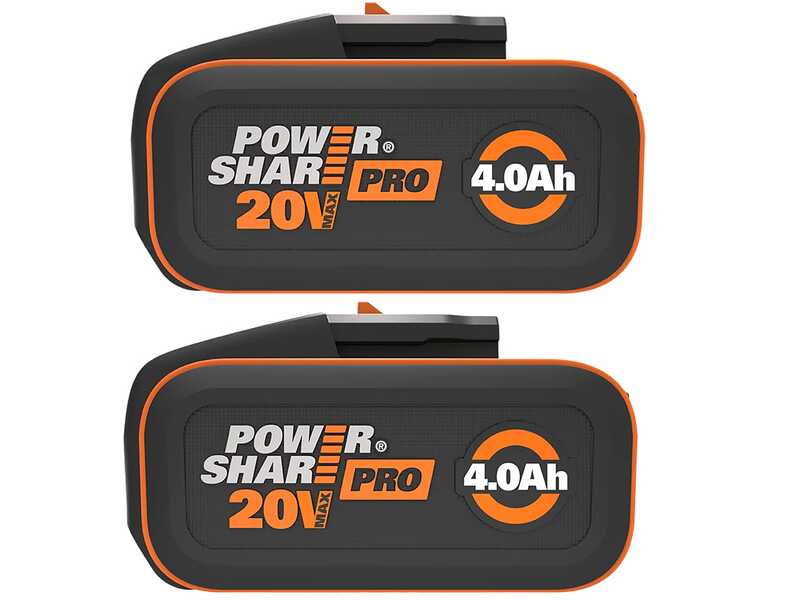 2 Batteries au lithium Pro powershare WA3644 20V 4Ah avec indicateur - Worx