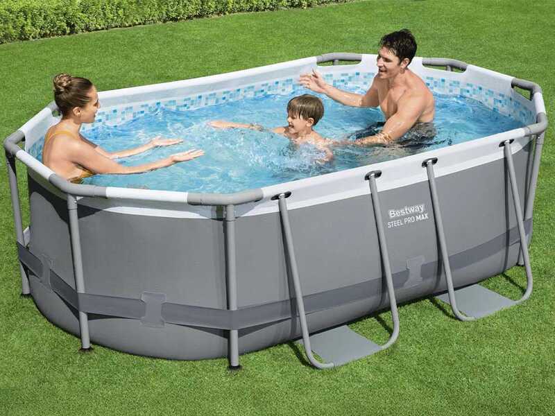 Bestway Steel Pro Max 5614A - 305x200x84 cm - Piscine ovale + Pompe de filtration 16 W