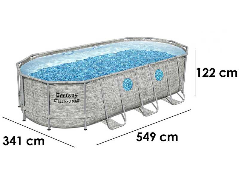Bestway Steel Pro Max Splashview 56716 - 549x274x122 cm - Piscine ovale pour 7-8 personnes