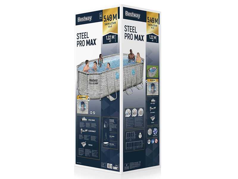 Bestway Steel Pro Max Splashview 56716 - 549x274x122 cm - Piscine ovale pour 7-8 personnes