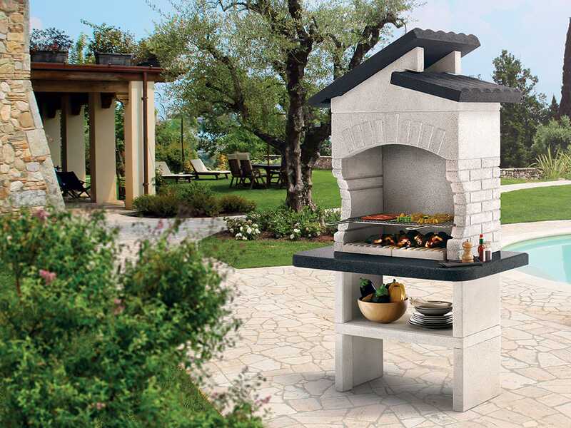 Palazzetti Procida 2 - Barbecue en ma&ccedil;onnerie &agrave; bois et charbon