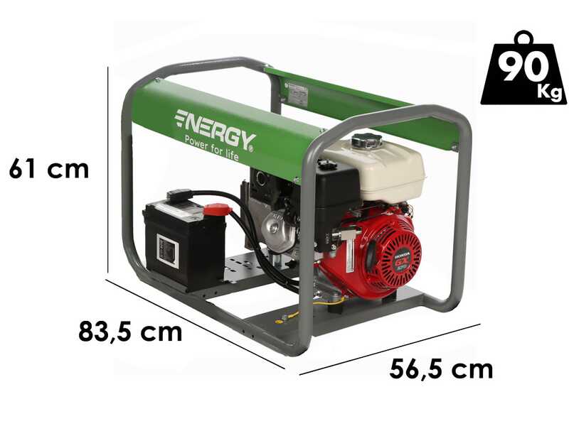 Groupe &eacute;lectrog&egrave;ne 4,4 KW monophas&eacute; ENERGY EY-5.5MBE-A - Moteur Honda