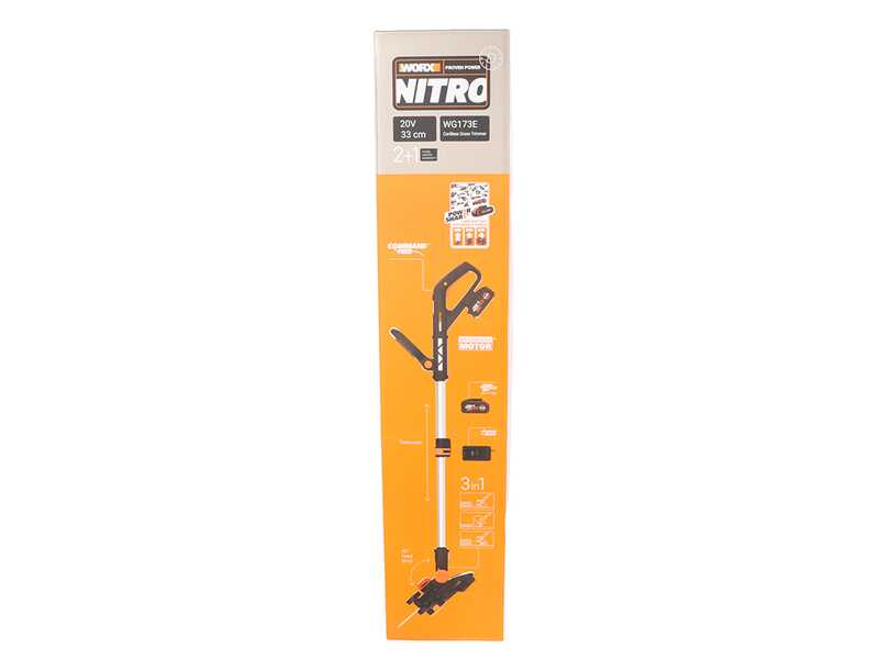 Worx WG173E - Coupe-bordure &agrave; batterie 3 en 1 - 20V 4Ah