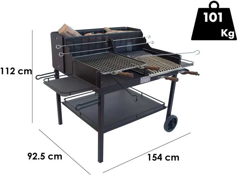 Cruccolini Little Tuscany - Barbecue en fer artisanal &agrave; bois et &agrave; charbon