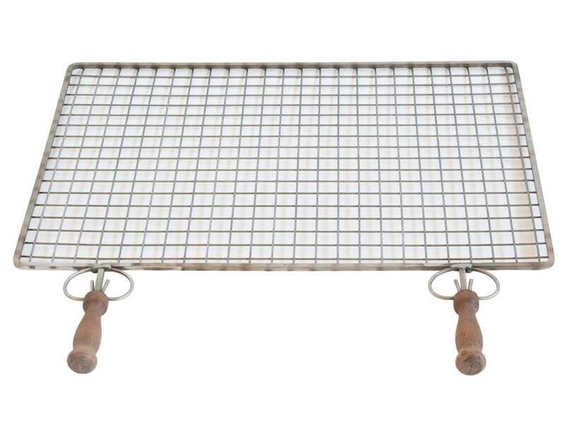 Cruccolini - Grille en acier inoxydable - Poign&eacute;es en bois anti-br&ucirc;lures