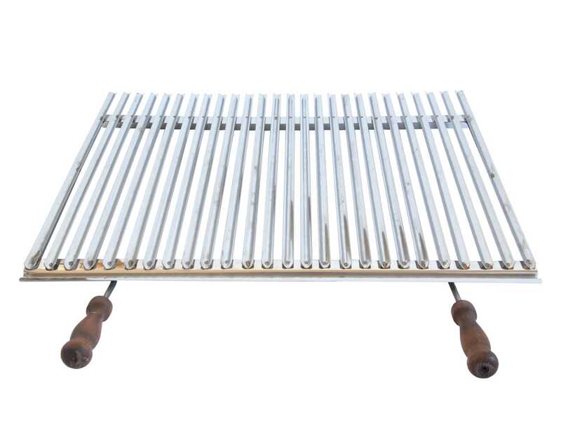 Cruccolini - Grille en acier inoxydable - Poign&eacute;es en bois anti-br&ucirc;lures
