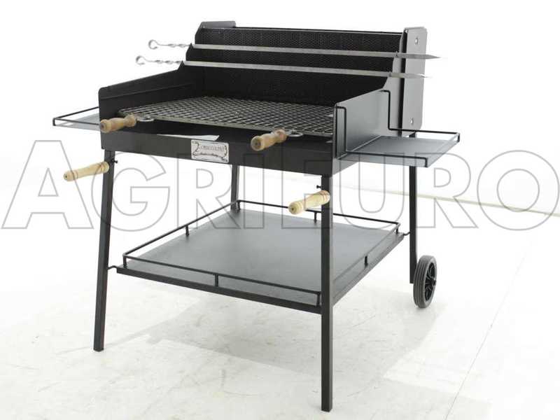 Barbecue &agrave; bois en t&ocirc;les r&eacute;sistantes Cruccolini Fuocone Arezzo avec grille en acier 70x58