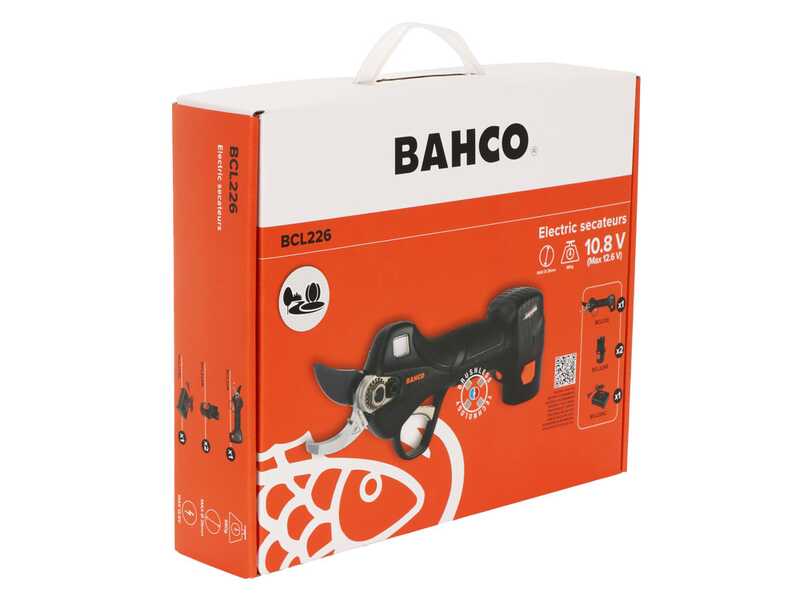 BAHCO BCL226 - S&eacute;cateur &eacute;lectrique de taille - 2x 12.6V 2,5 Ah - Diam&egrave;tre de coupe 26 mm