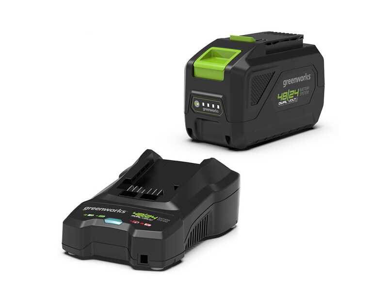 Greenworks GD48LM46SPIIK4 - Tondeuse &agrave; gazon automotrice &agrave; batterie - 48V/4Ah - Coupe 46 cm