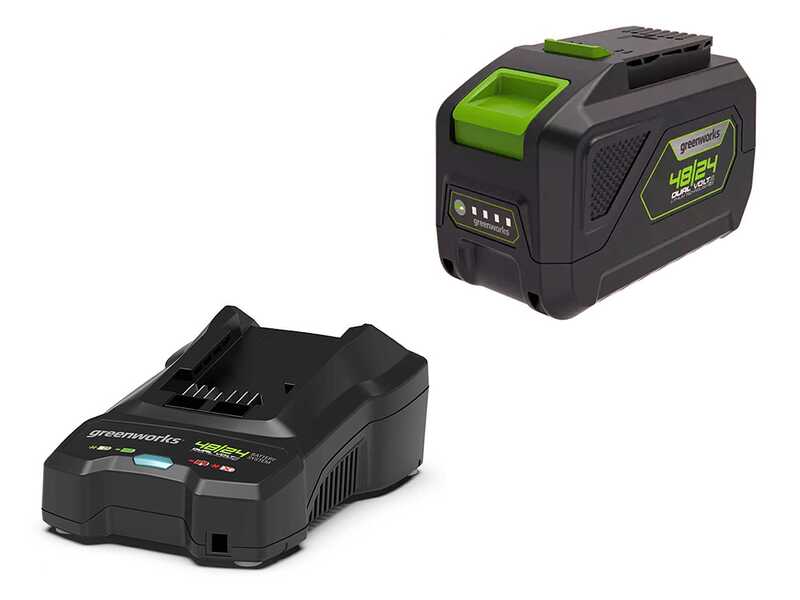 Greenworks GD48LM51SPIIK5 - Tondeuse &agrave; gazon automotrice &agrave; batterie - 48V/5Ah - Coupe 51 cm