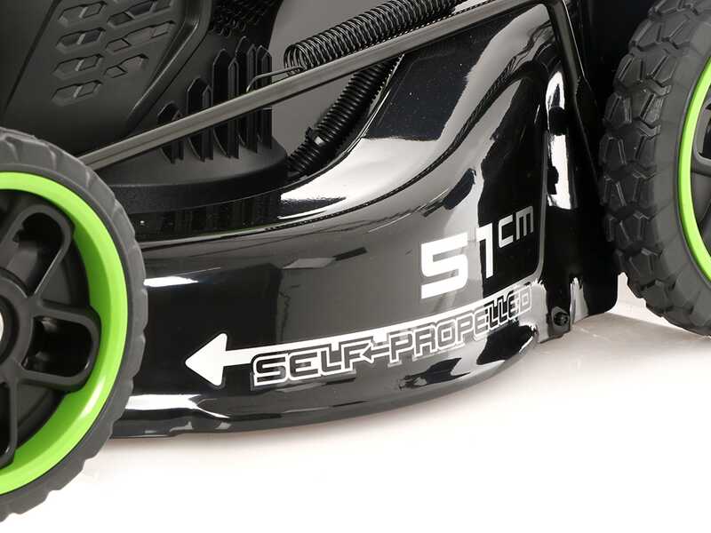 Greenworks GD48LM51SPIIK5 - Tondeuse &agrave; gazon automotrice &agrave; batterie - 48V/5Ah - Coupe 51 cm
