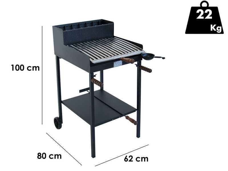 Cruccolini Belvedere - Barbecue en fer artisanal &agrave; bois et &agrave; charbon