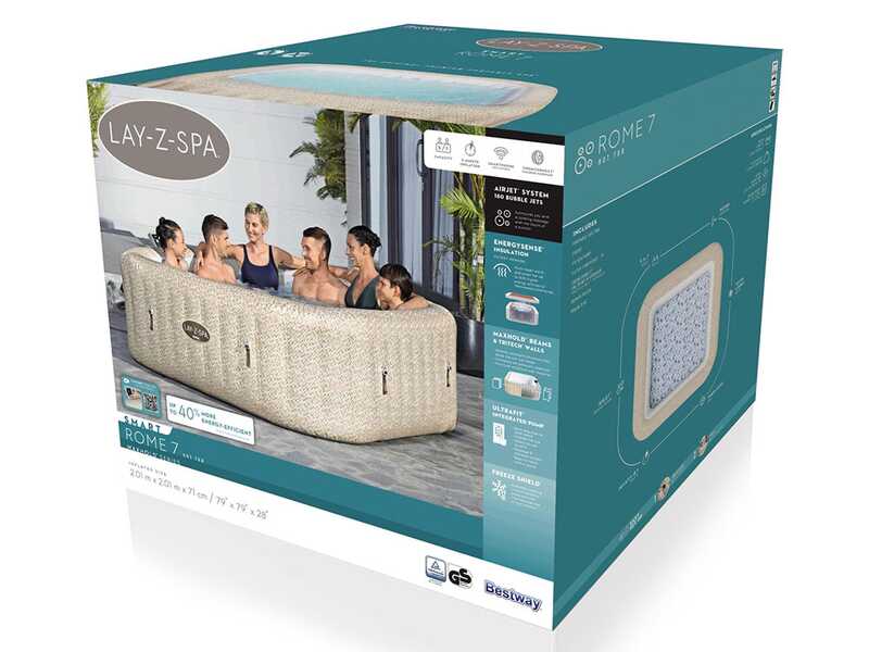 Bestway Lay-Z-Spa Roma AirJet 6001M - 201x201x71 cm - Spa gonflable pour 5-6 personnes
