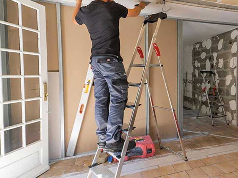 Hailo ProfiStep XXL, 6 marches, 1.90 m - &Eacute;chelle en aluminium avec tr&eacute;teau