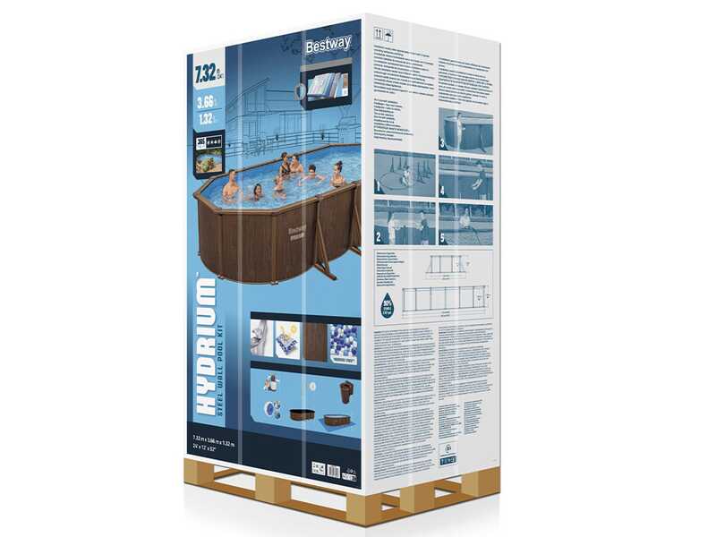 Bestway Hydrium 561CW - 762x366x132 cm - Piscine ovale pour 11-15 personnes