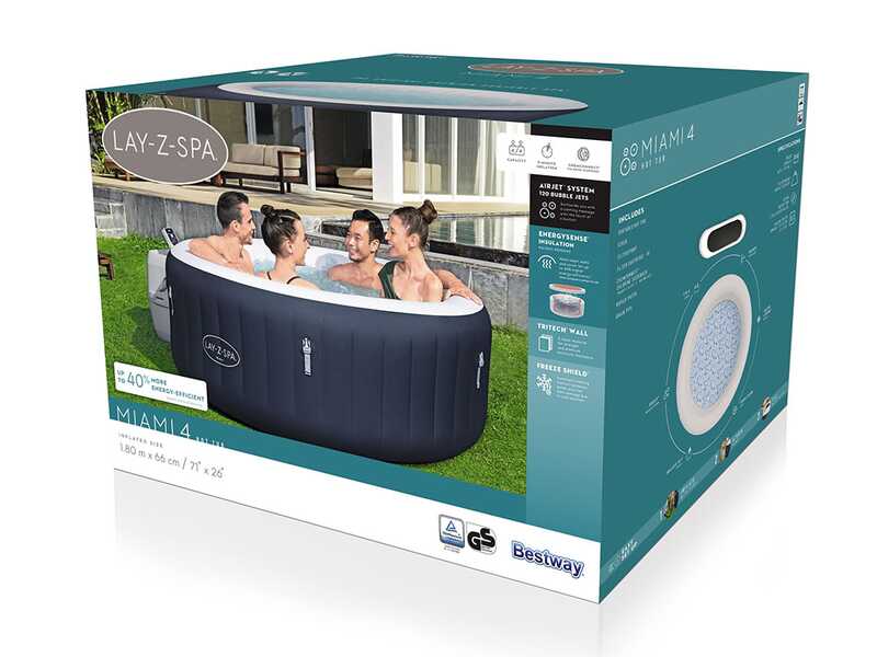Bestway Lay-Z-Spa Miami AirJet 6001C - &Oslash;180x66 cm - Spa gonflable pour 3-4 personnes