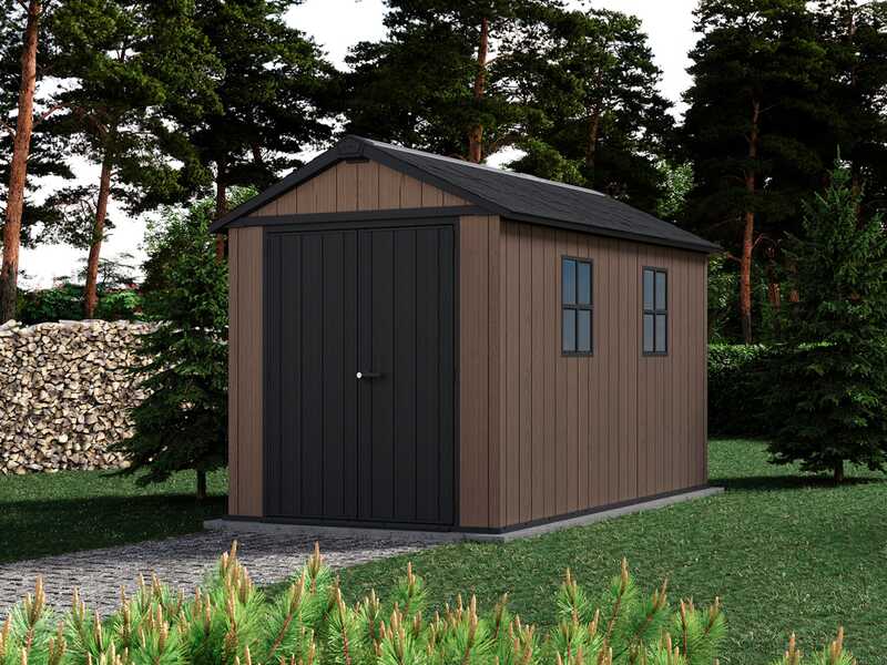 Keter Newton plus 7511/1175 - Abri de jardin - Avec porte &agrave; double battant et fen&ecirc;tres - 230 x 350 x 246 cm