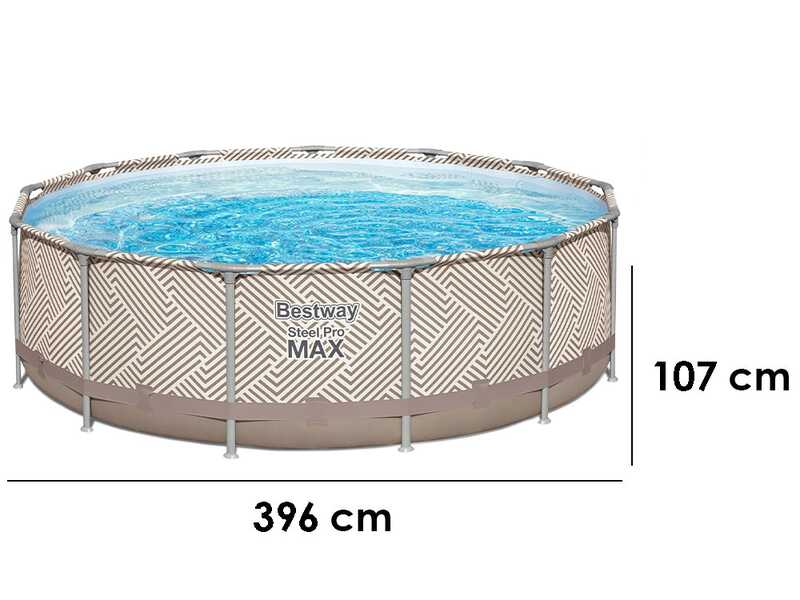 Bestway Steel Pro max 561FY - &Oslash;396x107 cm - Piscine ronde pour 7-8 personnes