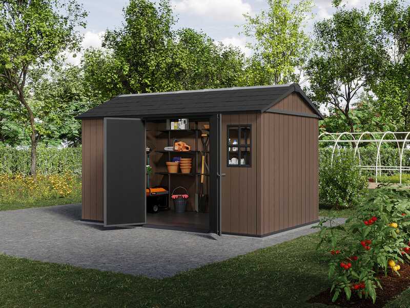 Keter Newton plus 7513/1375 - Abri de jardin - Avec double porte et fen&ecirc;tres - 230 x 413 x 246 cm