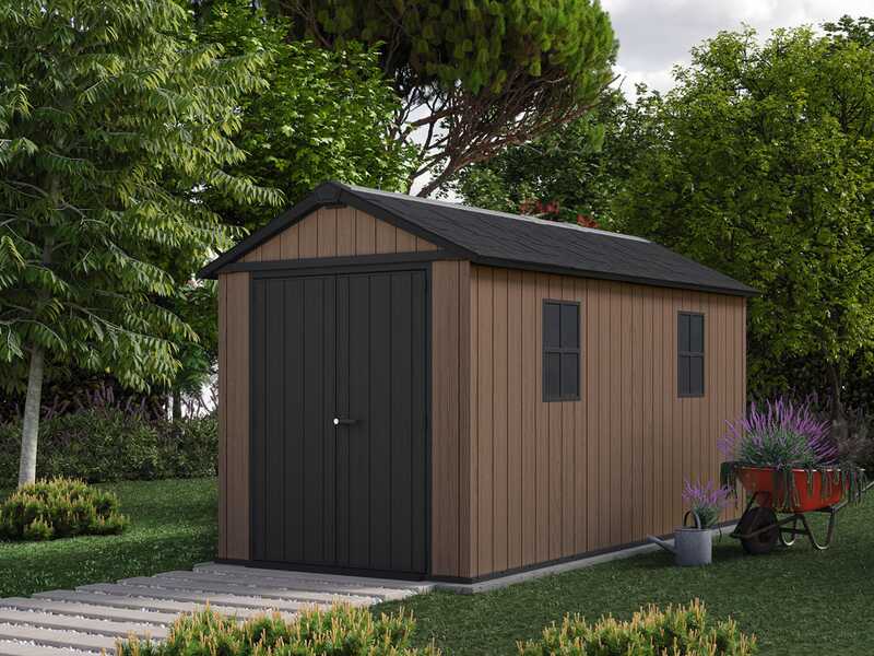 Keter Newton plus 7513/1375 - Abri de jardin - Avec double porte et fen&ecirc;tres - 230 x 413 x 246 cm