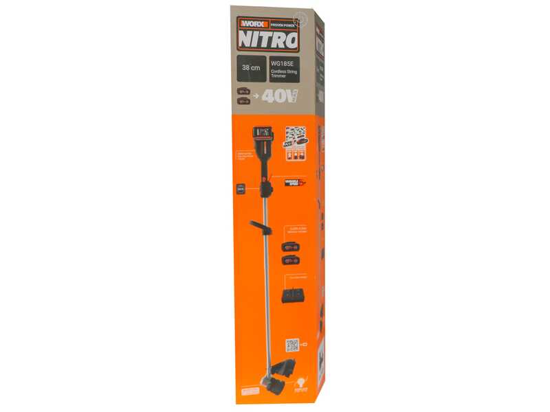 Worx Nitro WG185E - D&eacute;broussailleuse &agrave; batterie 40V 2x20V/4Ah + 2 batteries 20V/4Ah offertes