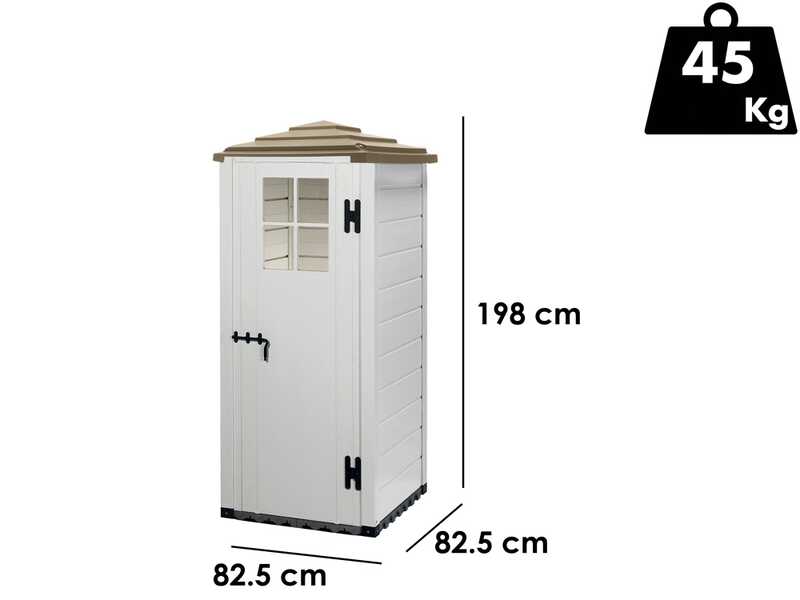 Garofalo Tuscany Evo 80 Pagoda - Abri de jardin - Avec fen&ecirc;tre - 82,5 x 82,5 x 198 cm