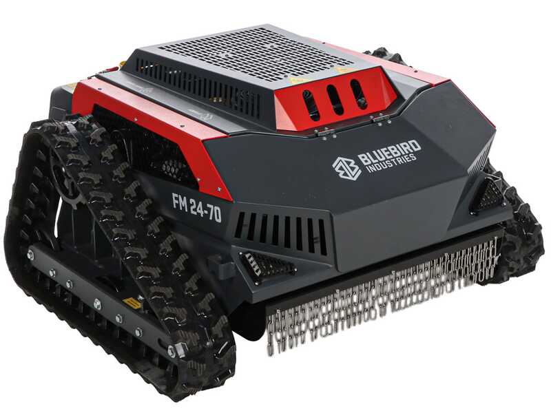 Blue Bird FM 24-70 - Robot d&eacute;broussailleur &agrave; chenilles hybride (thermique + batterie) - Radiocommand&eacute;