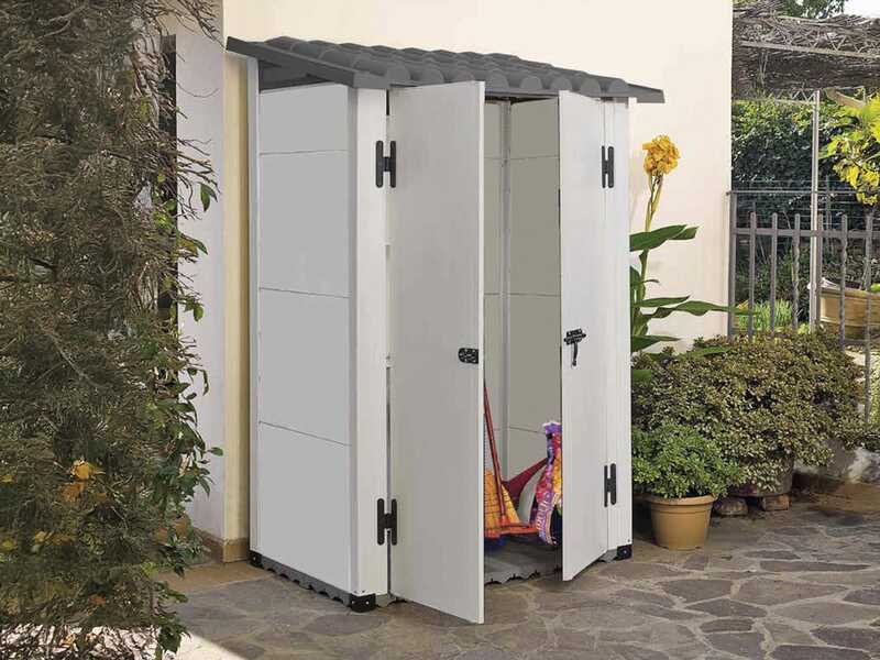 Garofalo Urban 100 - Abri de jardin - Avec porte &agrave; double battant - 122,5 x 82,5 x 201 cm