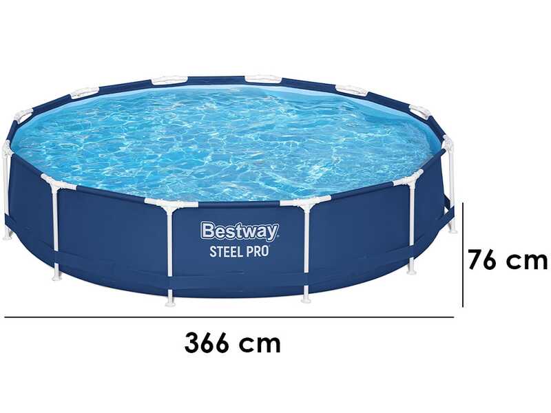 Bestway Steel Pro 56706 - &Oslash;366x76 cm -Piscine ronde pour 5-6 personnes