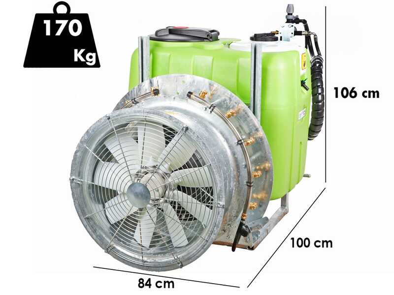 Seven Italy 200 - Atomiseur port&eacute; avec attache &agrave; tracteur pour pulv&eacute;risation - Capacit&eacute; 200 L - Pompe APS 51