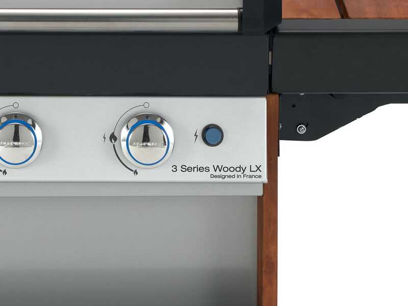 Campingaz 3 Series Woody LX - Barbecue &agrave; gaz - Tablettes lat&eacute;rales pliantes