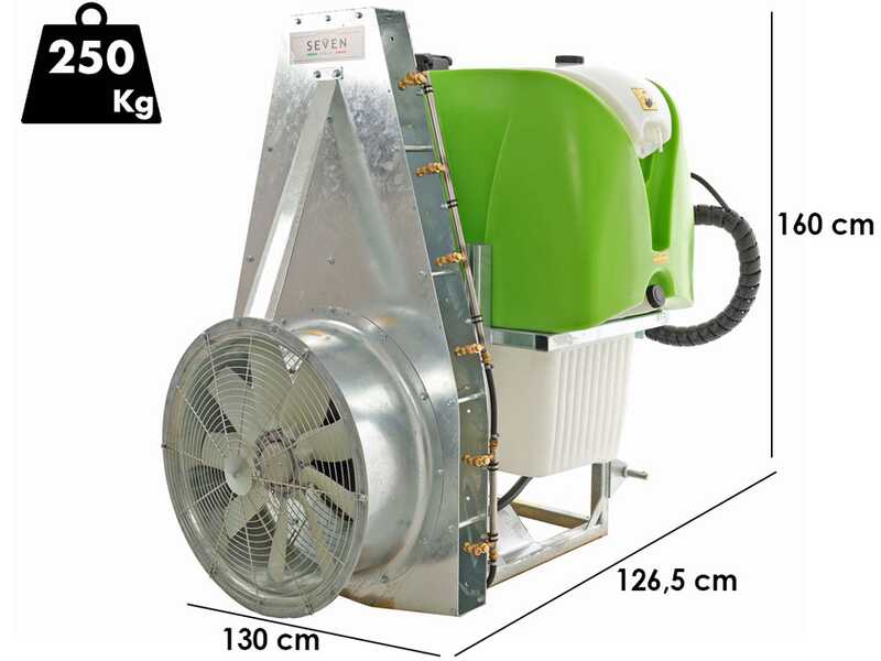 Seven Italy 600 - Atomiseur agricole port&eacute; &agrave; tour pour pulv&eacute;risation - Capacit&eacute; 600 L - Pompe APS 71