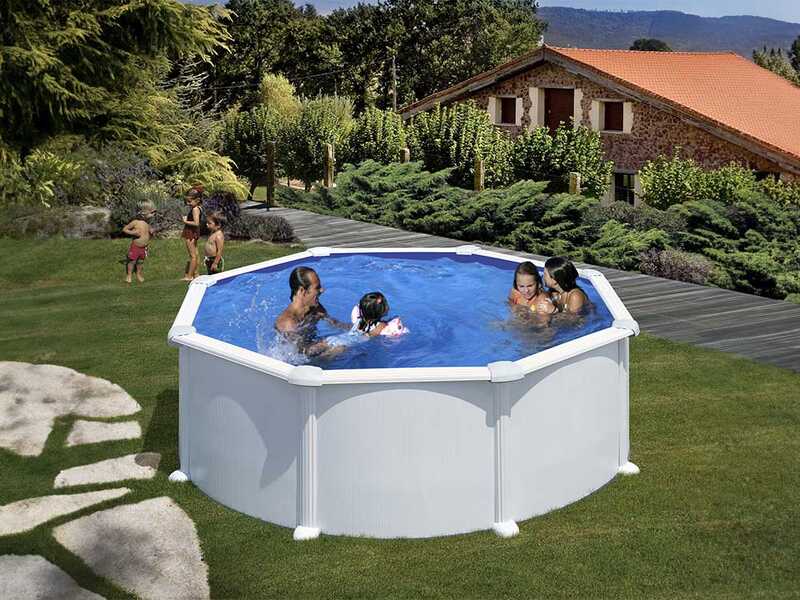 Gre Atlantis Ronde &Oslash;350 x 132cm - Piscine hors sol en acier - Filtre Aqualoon