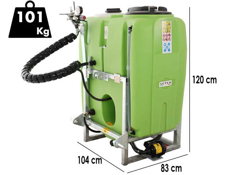 Seven Italy 300L - Cuve de pulv&eacute;risation compacte pour tracteur - Pompe APS71