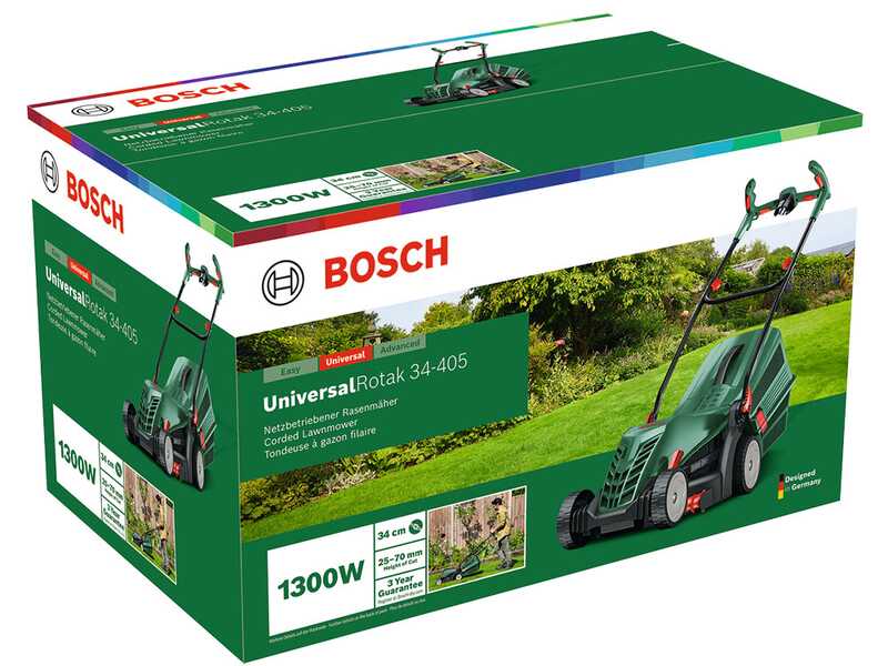 Bosch UniversalRotak 34-405 - Tondeuse &agrave; gazon &eacute;lectrique - 1300 W - Coupe de 34 cm
