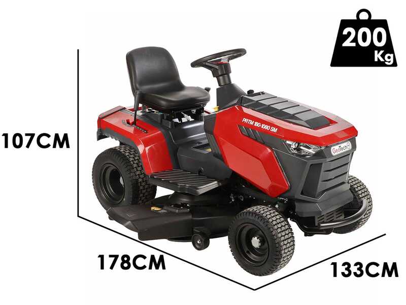 GeoTech-Pro PRTM 180-1080 SM - Tracteur tondeuse  - Bo&icirc;te &agrave; vitesses m&eacute;canique - &Eacute;jection lat&eacute;rale et Mulching