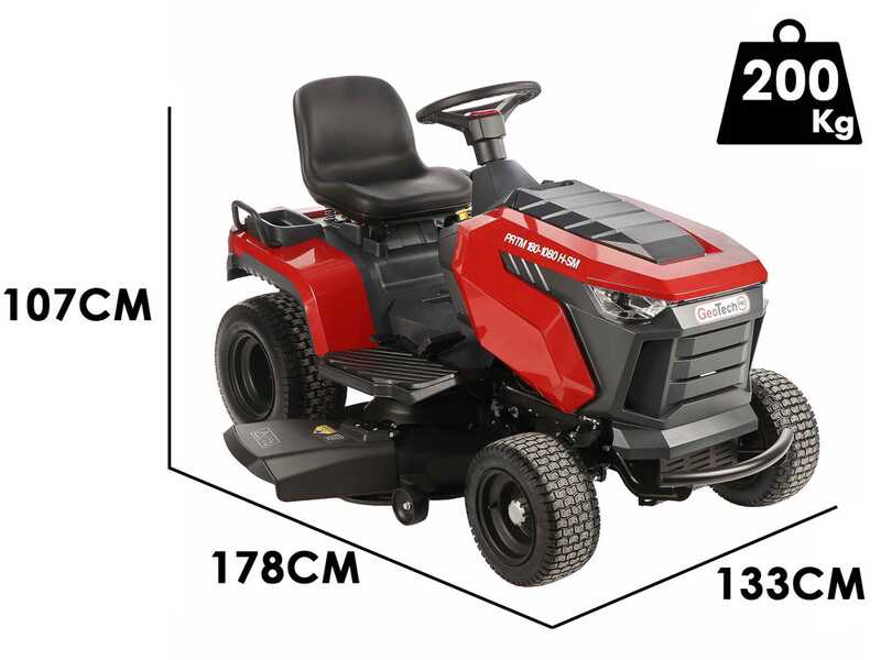 GeoTech-Pro PRTM 180-1080 H-SM - Tracteur tondeuse - Bo&icirc;te de vitesses hydrostatique - &Eacute;jection lat&eacute;rale et mulching