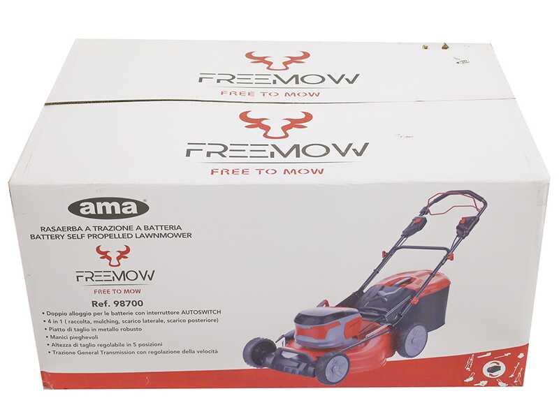 Ama Freemow 98700 - Tondeuse &agrave; gazon autotract&eacute;e &agrave; batterie - 40 V - SANS BATTERIE NI CHARGEUR