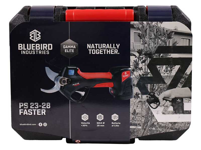 Blue Bird PS 23-28C Faster - S&eacute;cateur de taille &eacute;lectrique - 2x 16,8 V 2,5 Ah - Diam&egrave;tre de coupe 28 mm